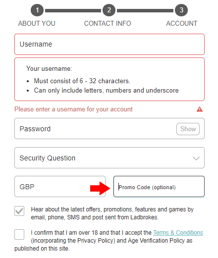 How To Enter Promo Code On Ladbrokes
