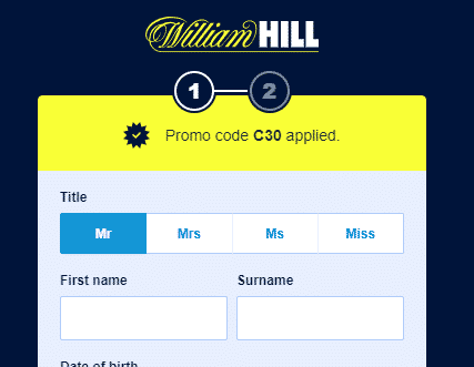 Promo code william hill 2018 schedule