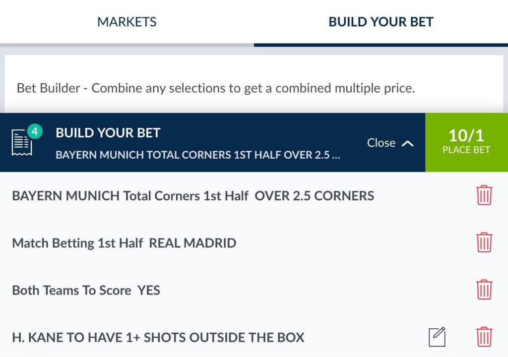 Coral Bet Builder