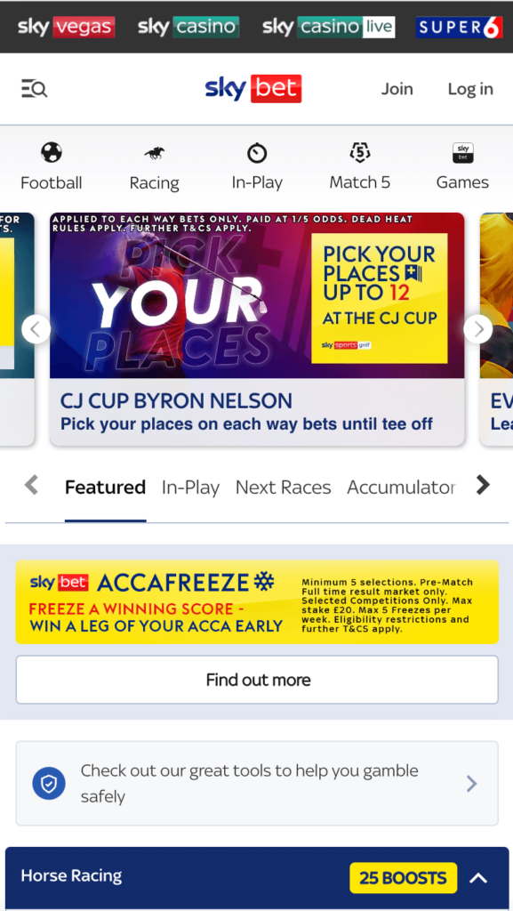 sky bet home page