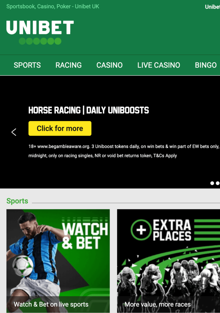unibet home page