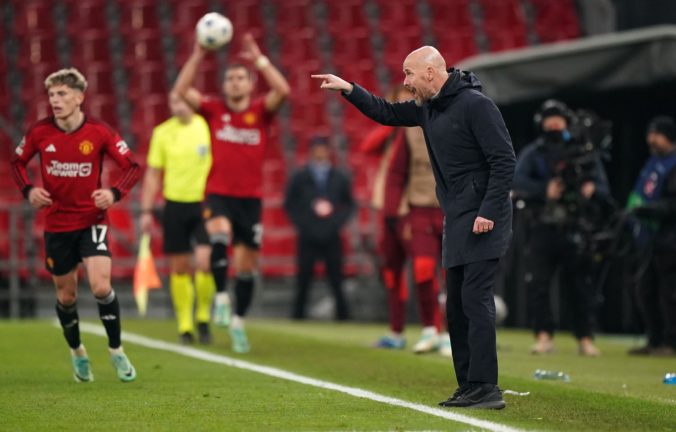 Erik ten Hag on the touchline during the UEFA Champions League match