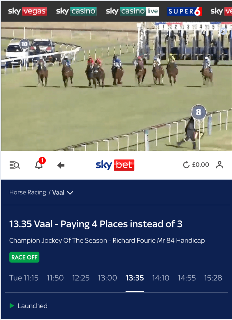 Sky Bet horse racing live stream